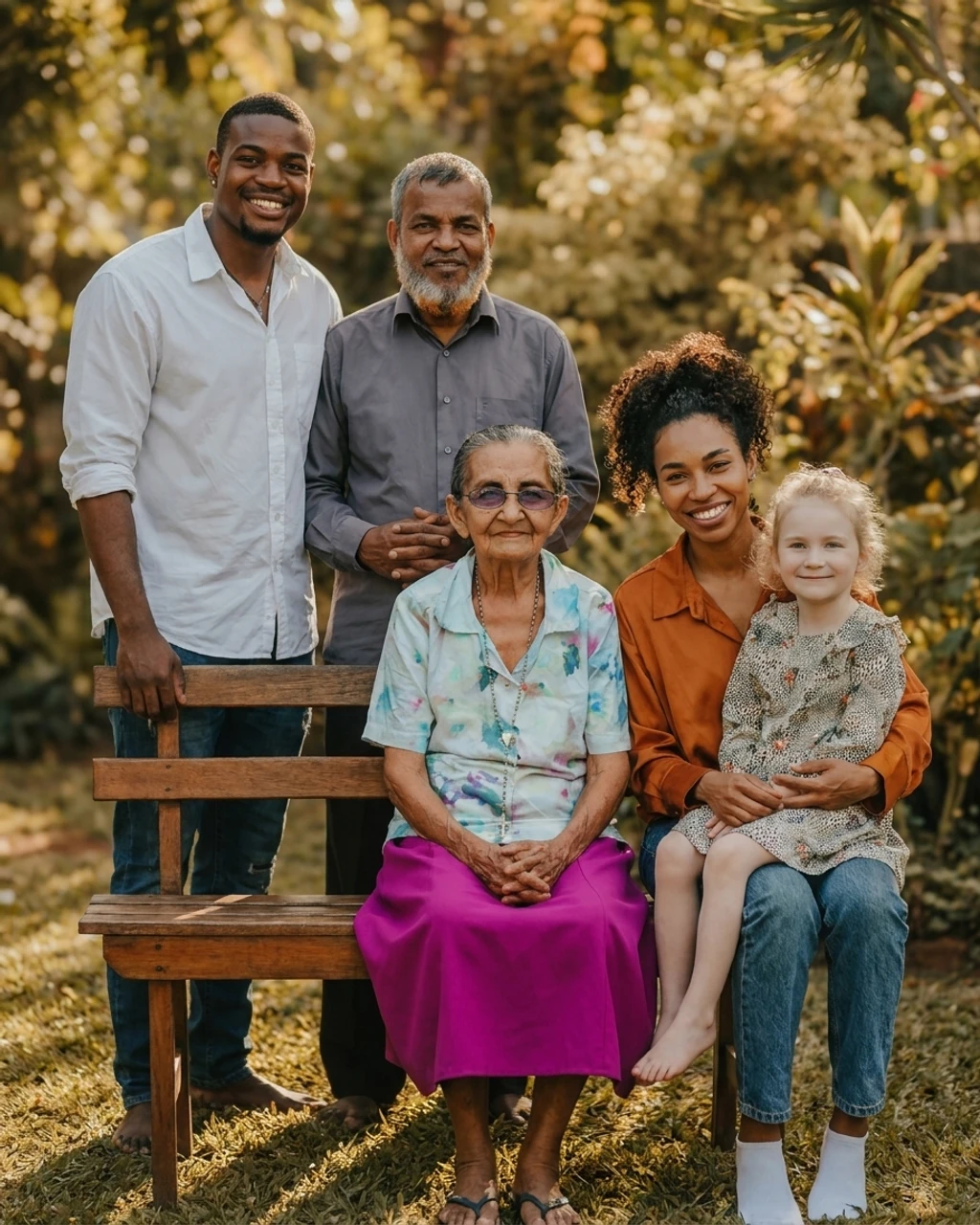 Composed family portrait